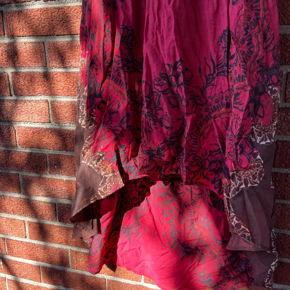 Free People High Low Red Floral Open Back Dress Size Small - Picture 11 of 11